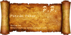 Petrás Péter névjegykártya